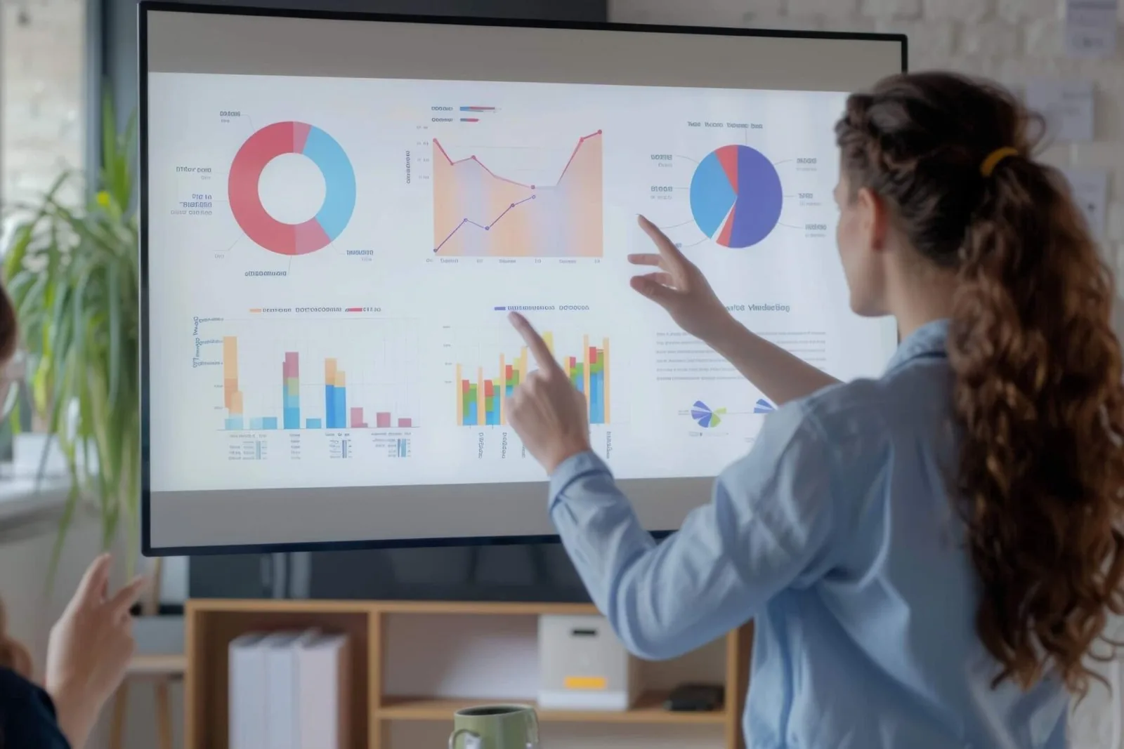 Custom business intelligence dashboards on screen